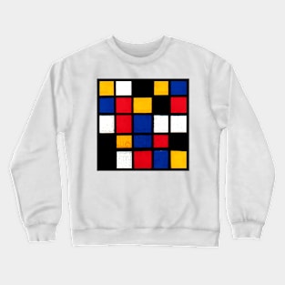 Mondrian Inspired Geometric Abstract Acrylic Painting IV Crewneck Sweatshirt